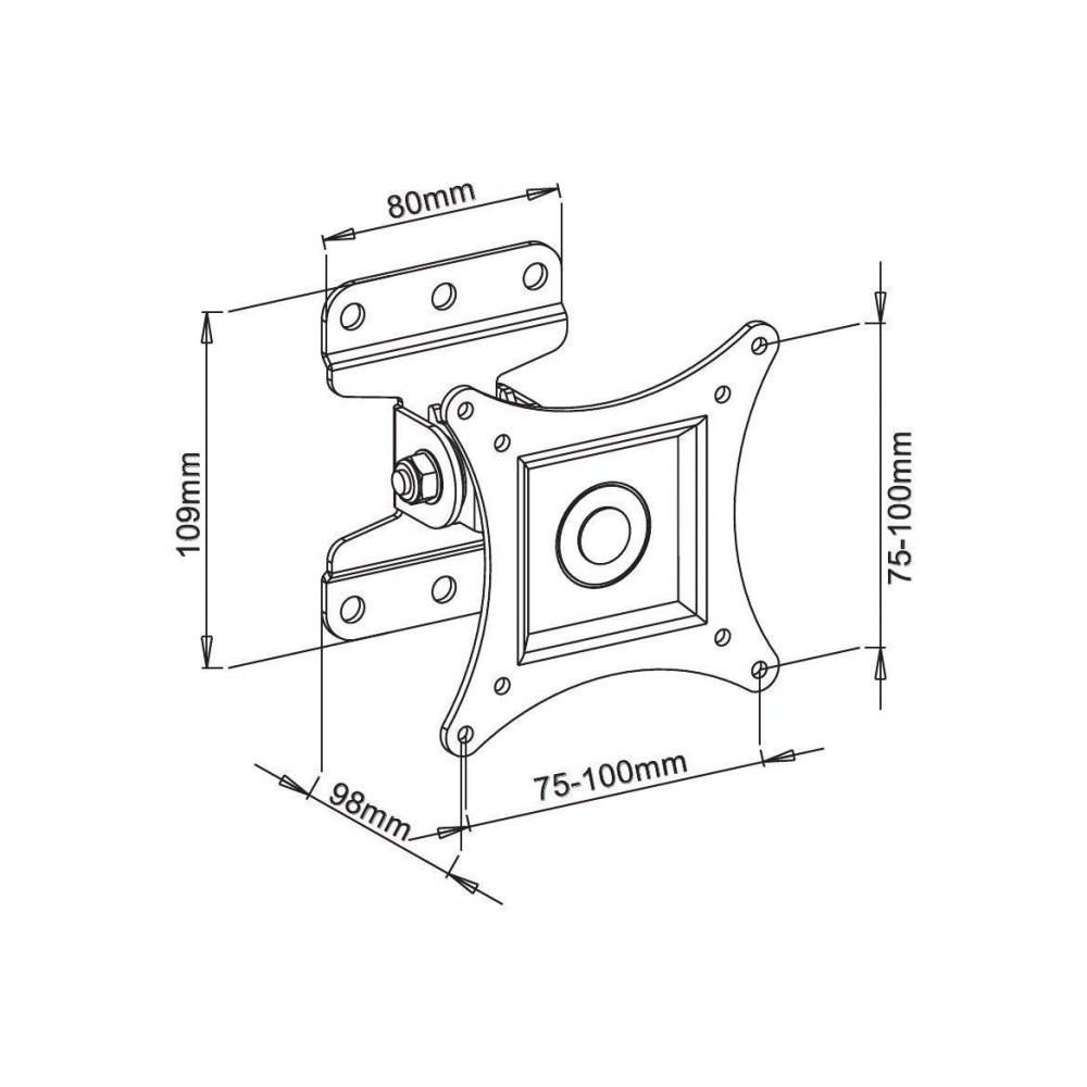 Techly ICA-LCD 201WH televizoriaus laikiklis 76,2 cm (30") Balta