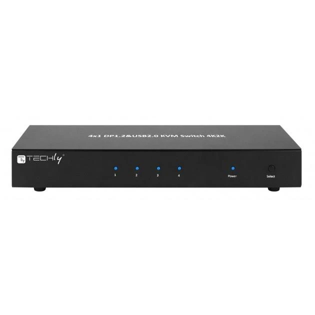 Techly 101935 KVM Switch 4/1 DisplayPort/USB 4K 30Hz, USB šakotuvas