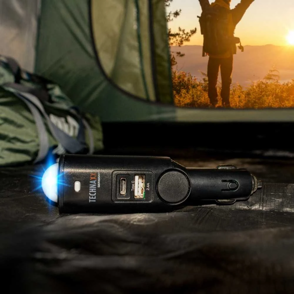 Alarm automobilinis Technaxx do 10m, pilot, USB (juoda)