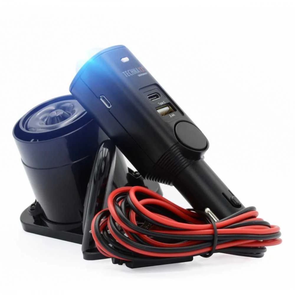 Alarm automobilinis Technaxx do 10m, pilot, USB (juoda)