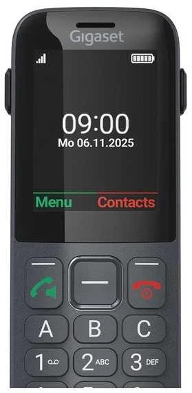 GIS Gigaset Comfort 600 SIM 6,1 cm (2,4 colio) 118 g Juoda, Pilka
