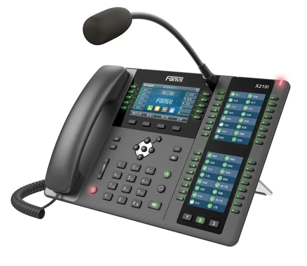 „Fanvil X210i“ | VoIP telefonai | IPV6, HD garsas, „Bluetooth“, RJ45 1000 Mb/s PoE, 3 LCD ekranai