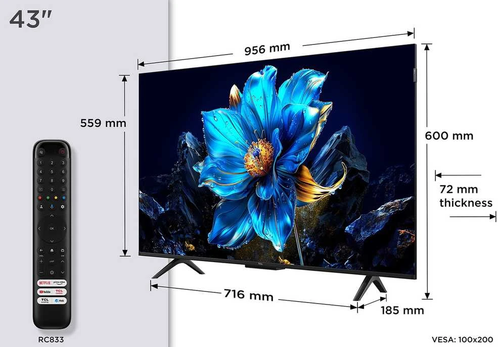 Televizorius TCL 43P7K