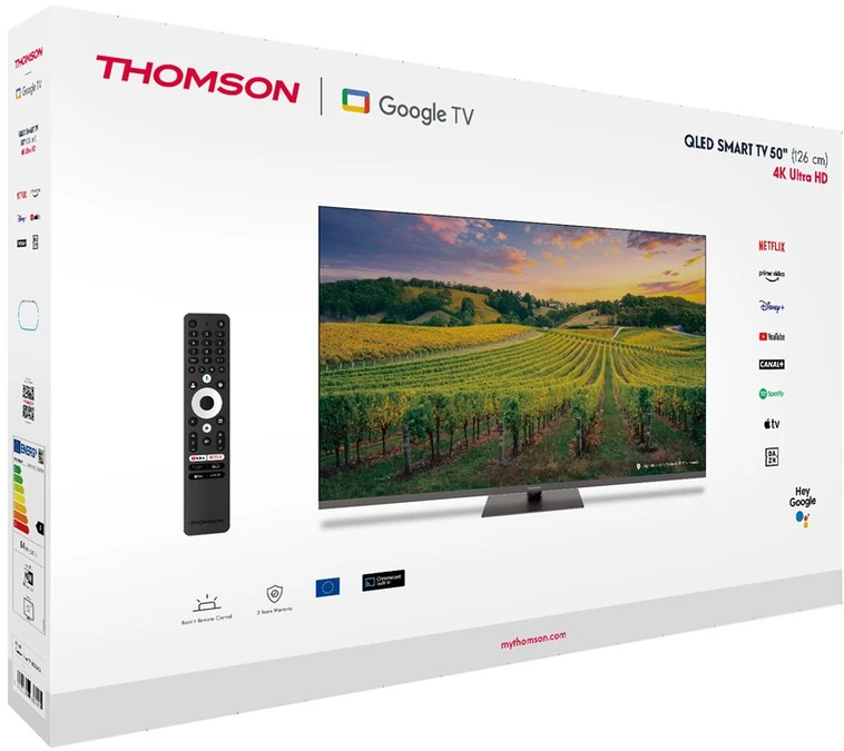 „THOMSON 50“ QLED UHD išmanusis „GOOGLE“ televizorius