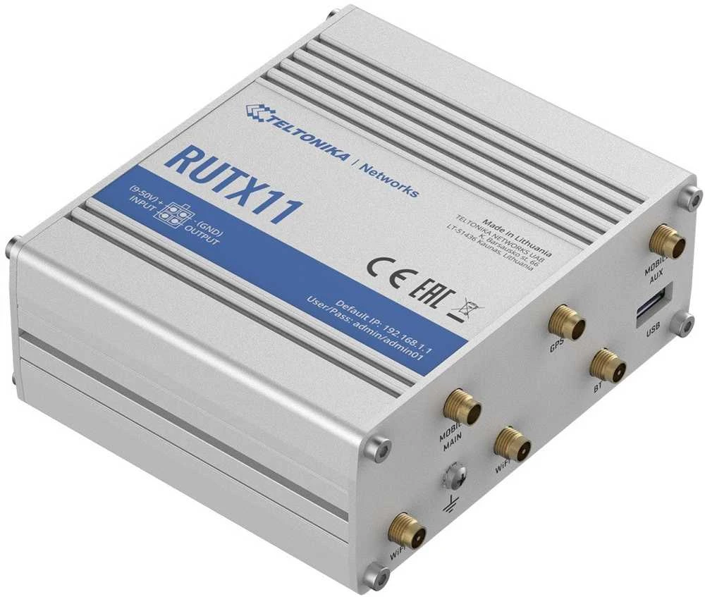 Šakotuvas Maršrutizatorius belaidis Teltonika RUTX11000000 (3G/4G/LTE SIM, 3G/4G/LTE USB, 2,4 GHz, 5 GHz)