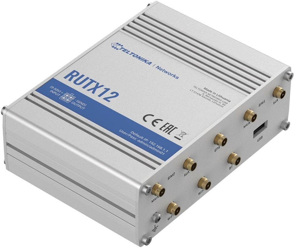 TELTONIKA daiktų interneto maršrutizatorius RUTX12 2X LTE+ETH+WIFI