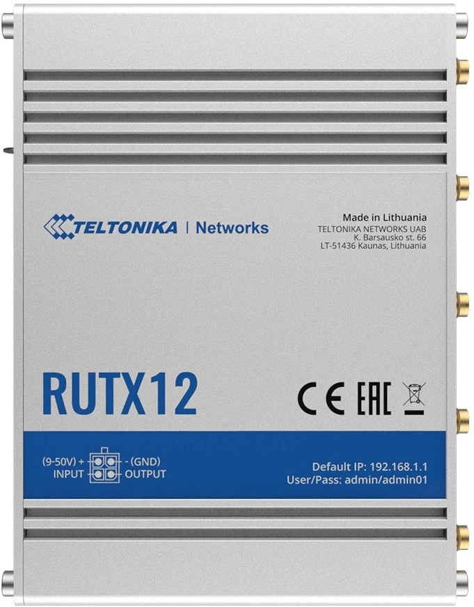 TELTONIKA daiktų interneto maršrutizatorius RUTX12 2X LTE+ETH+WIFI