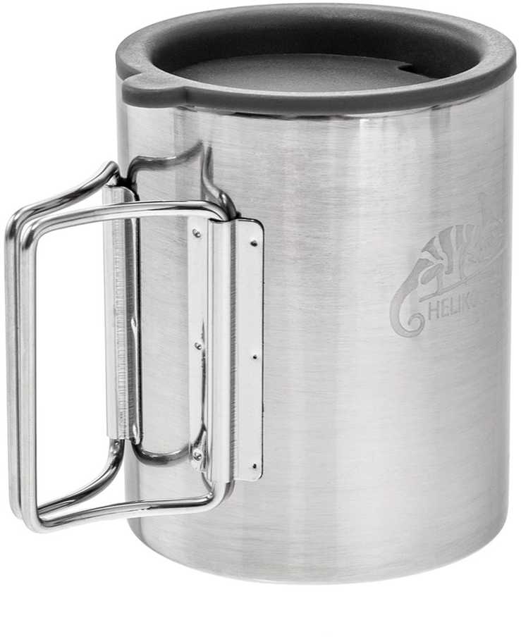 Helikon Thermal mug with lid 250 ml Sidabrinis, Juodas