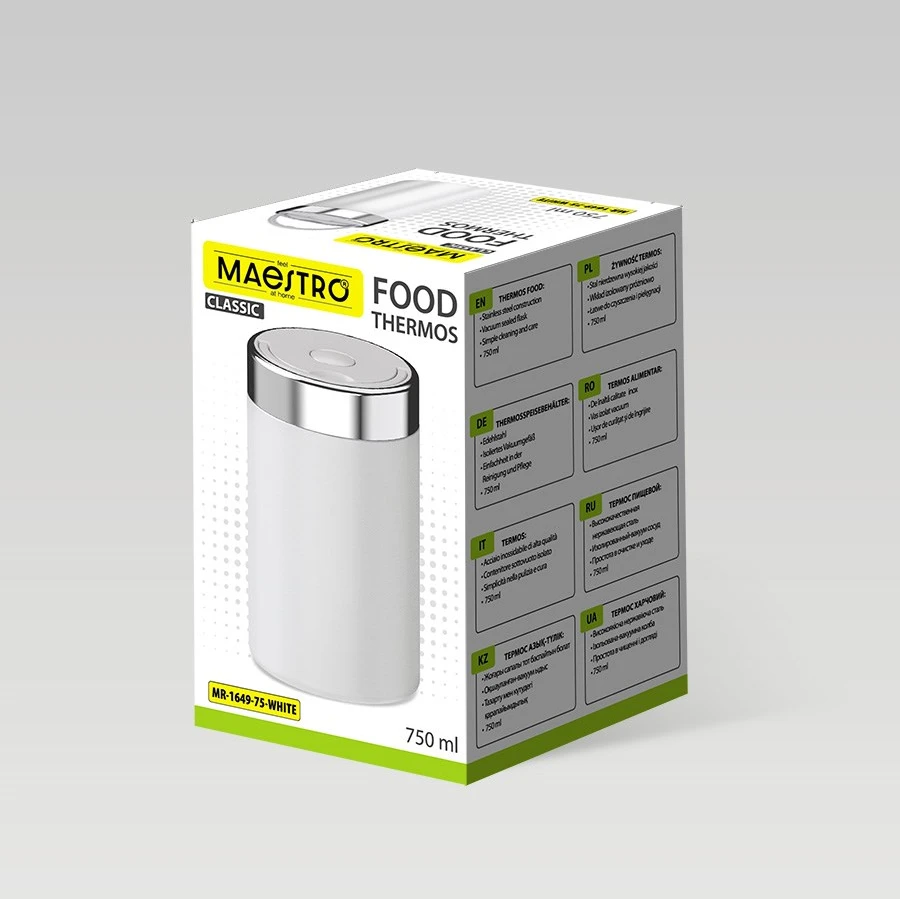 Termosas pietums MAESTRO MR-1649-75-Baltas 750 ml