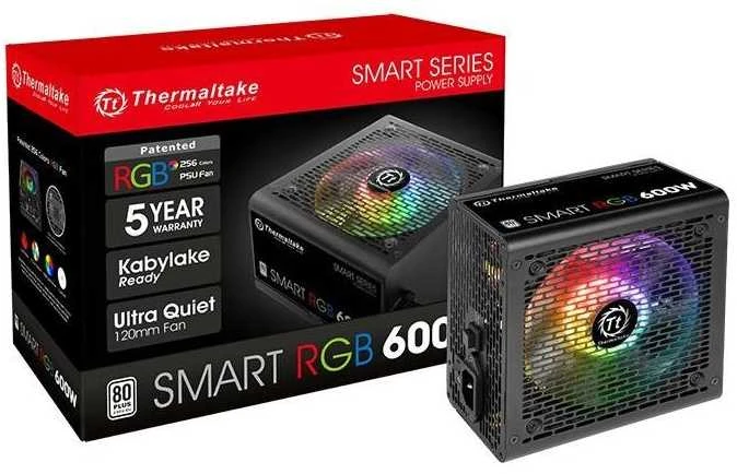 Maitinimo šaltinis Thermaltake Smart 600W RGB PS-SPR-0600NHSAWE-1 (600 W, aktyvus, 120 mm)
