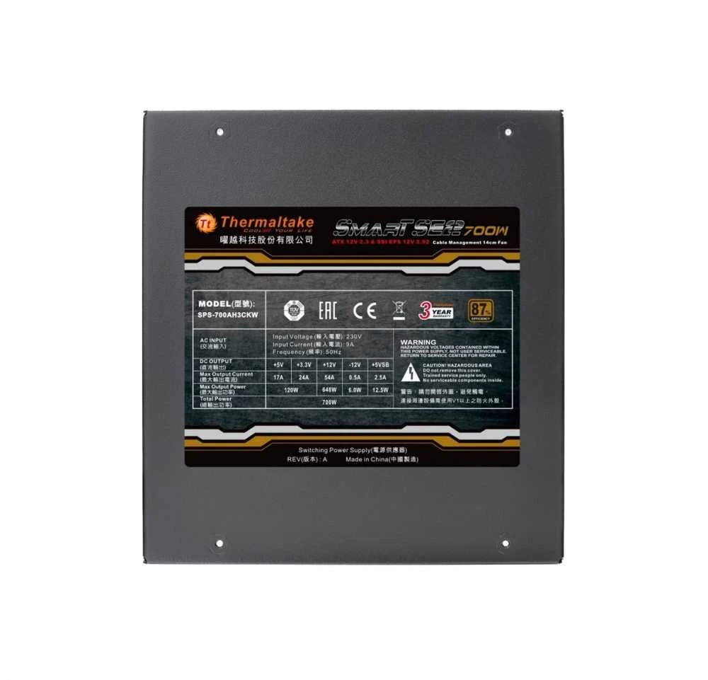 Mobvoi Maitinimo šaltinis Thermaltake Smart SE2 PS-SPS-0700MNSAWE-1 (600 W, aktyvus, 120 mm)