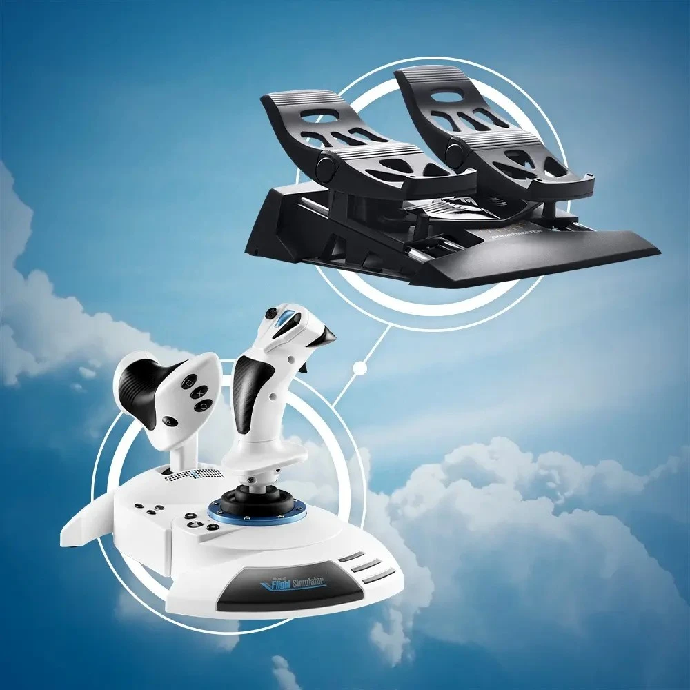 TRM Thrustmaster T.Flight Hotas 5 Microsoft Flight Simulator Edition Balta USB Skraidymo simuliatorius Skaitmeninis PC, PlayStation 5, PlayStation 4