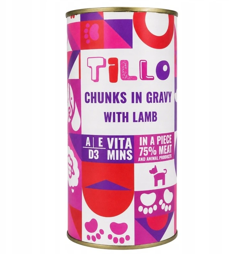 TILLO Kawałki w sosie su ėriena mokra Maistas šunims 1250g
