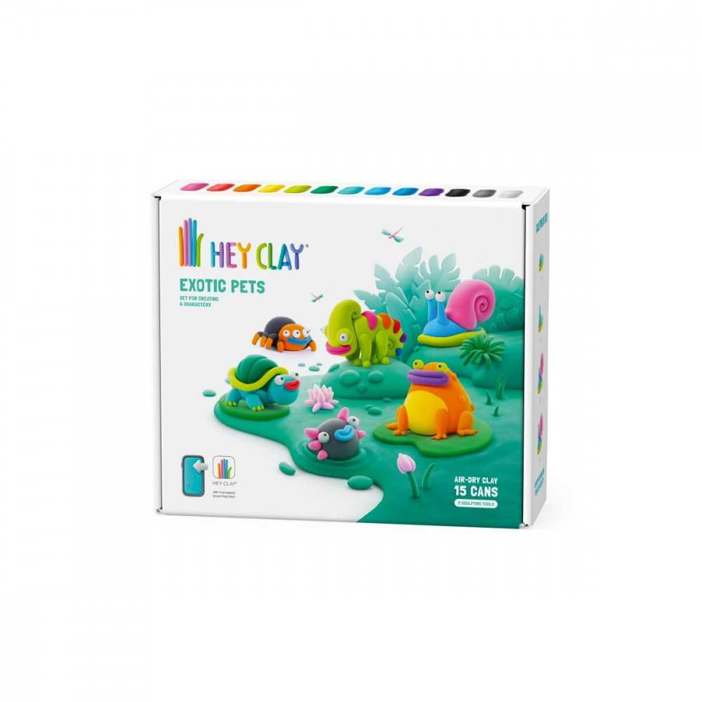 TM Toys Rankdarbių rinkinys Hey Clay egzotiniai gyvūnai