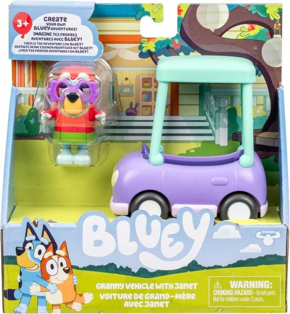 TM Toys Bluey Mėlynos močiutės automobilis ir Džanet