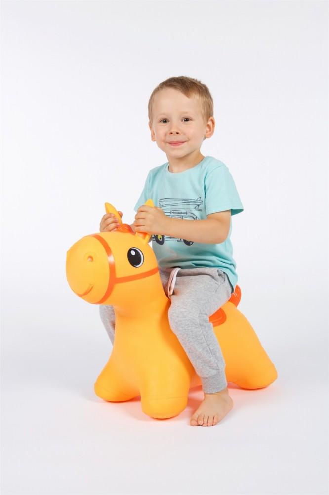 Tootiny Hoppimals guminis megztinis Džemperis vaikams su pompa HORSE oranžinė.