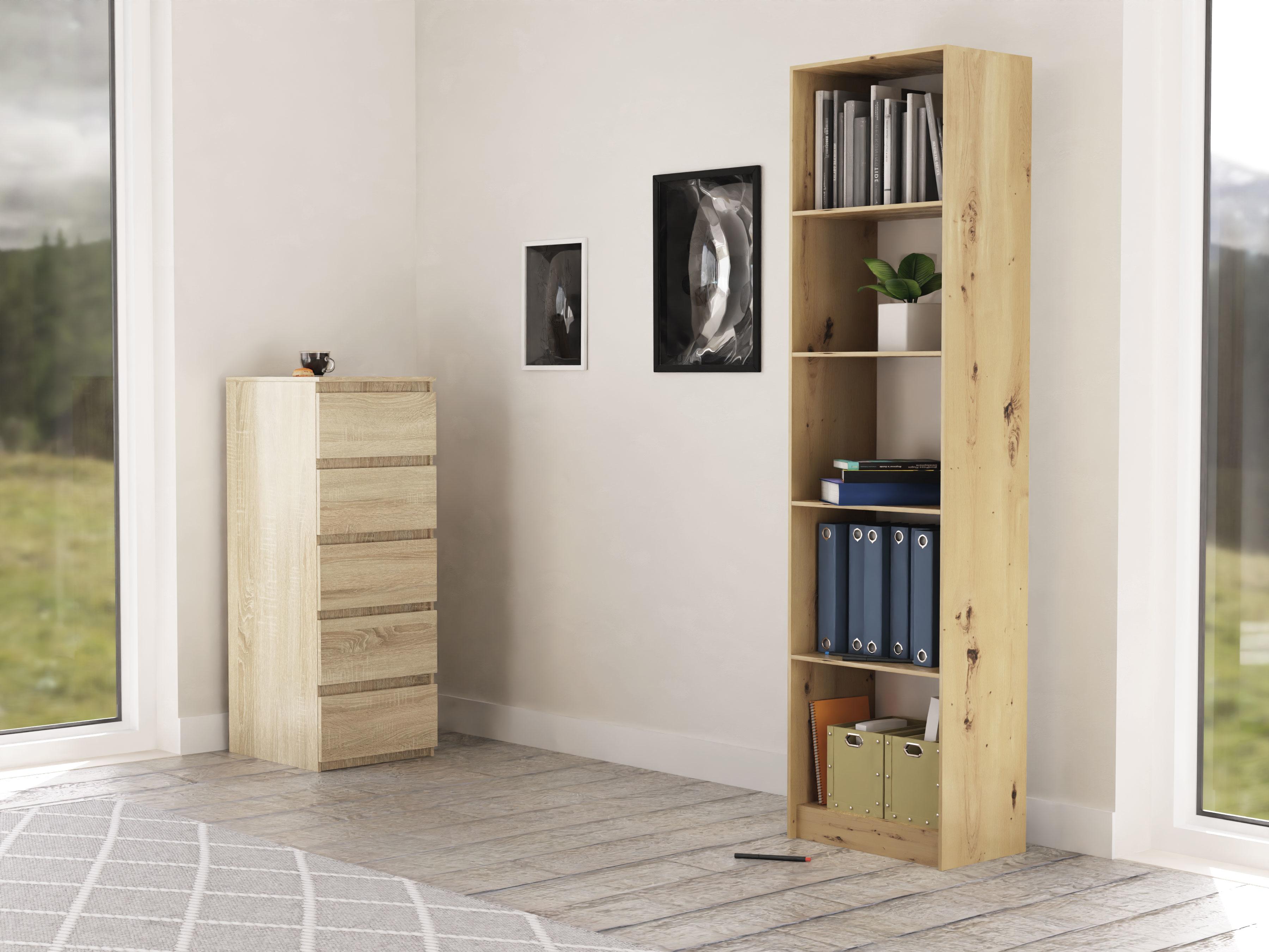 Top E Shop Knygų Lentyna - Topeshop R50 Artisan, Pilka
