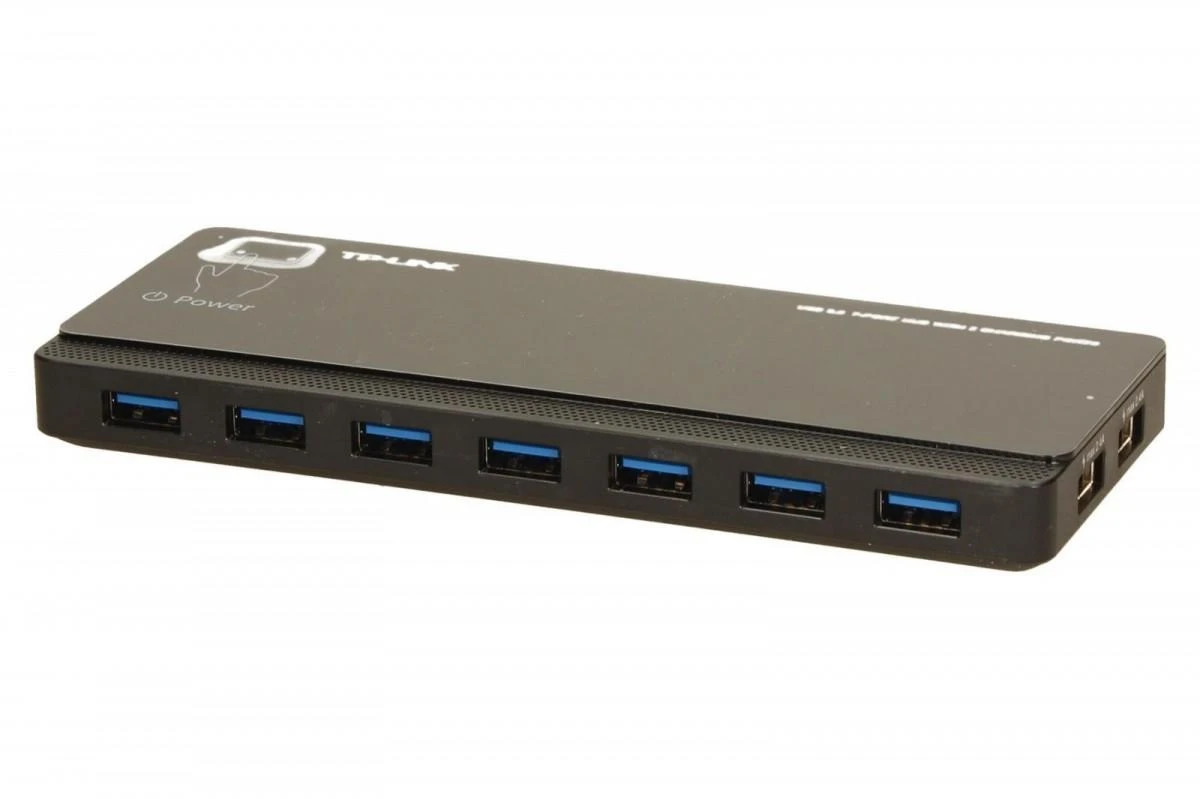 TP-LINK 7 jungtys USB 3.0 Hub su 2 maitinimo įkrovikliais jungtys 2.4A Max Desktop ir 12V/4A maitinimo adapteris