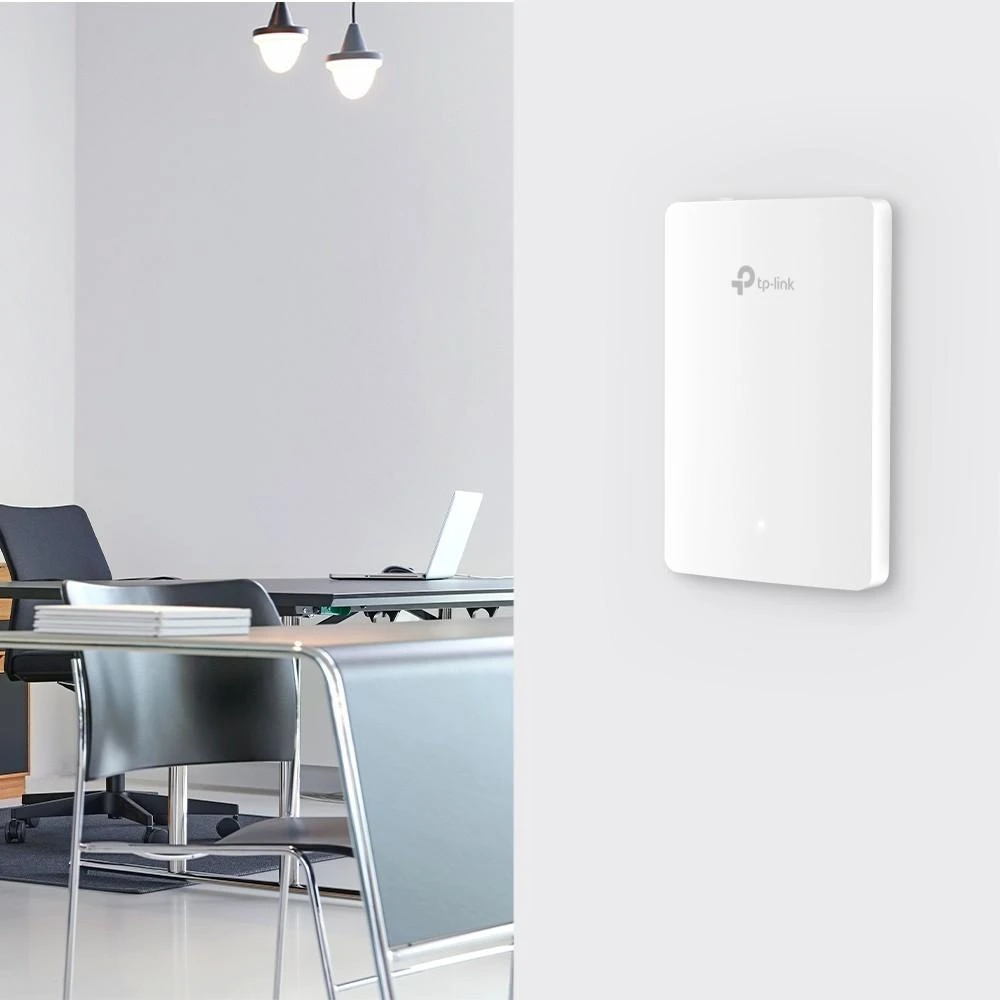 TP-LINK | „AX1800 Wall-Plate“ dviejų juostų „Wi-Fi 6“ prieigos taškas | EAP615-Siena | 802.11ax | 10/100/1000 Mbit/s | Ethernet LAN (RJ-45) jungtys 4 | MU-MiMO Taip | PoE išėjimas