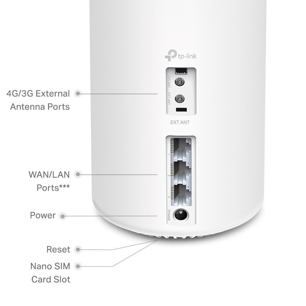 Maršrutizatorius TP-LINK | Visų namų tinklelio „Wi-Fi 6“ | „Deco 4G+ AX1800“ | 802.11ax | 300 Mbps | Ethernet LAN (RJ-45) jungtys 3 | Tinklo palaikymas: Taip | Ne