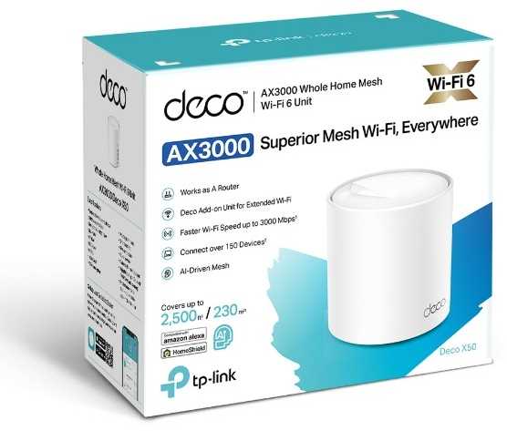 TP-Link Maršrutizatorius deco x50 (1 pakuotė) ax3000