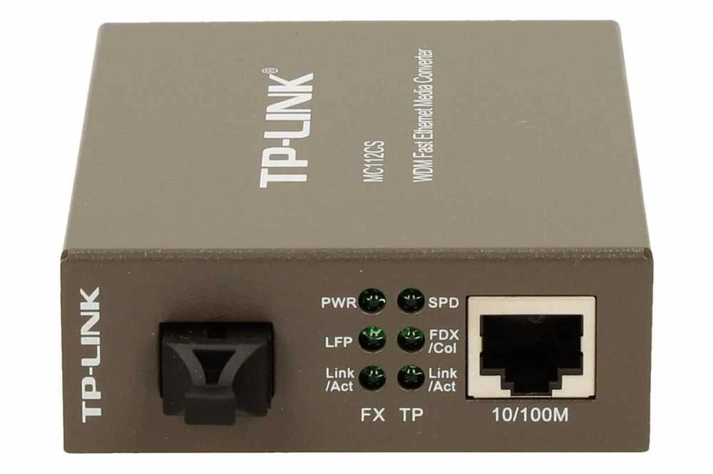 TP-Link MC112CS konverteris su indikatoriais ir jungtimis