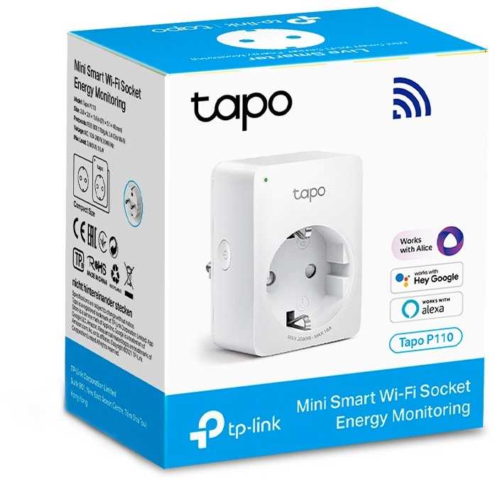 TP-LINK | Mini Smart Wi-Fi Socket | Tapo P110 | Baltas