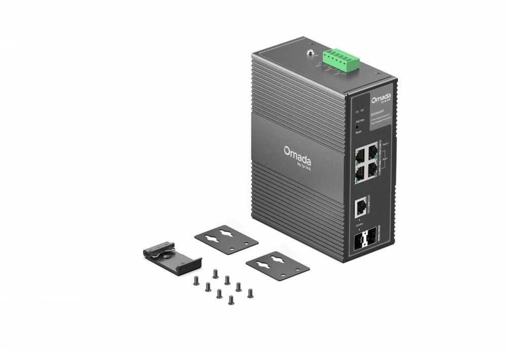 Šakotuvas TP-Link IES206GPP tinklo komutatorius su valdomu gigabito eternetu (10/100/1000) ir maitinimu per eternetą (PoE), Juodas