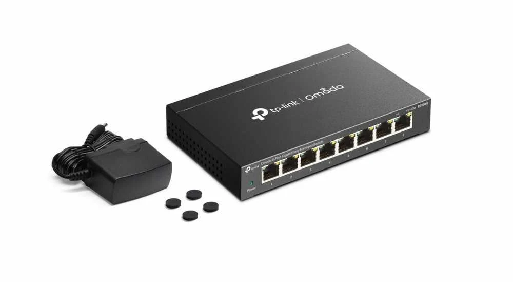 Šakotuvas TP-Link Omada ES208G tinklo komutatorius Valdomas L2 Gigabit Ethernet (10/100/1000) Juodas