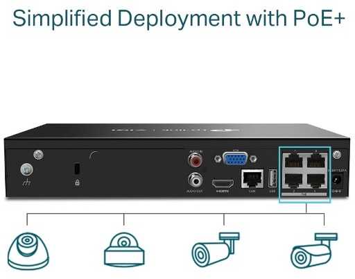 tp-link vigi nvr1004h-4p įrašymo įrenginys