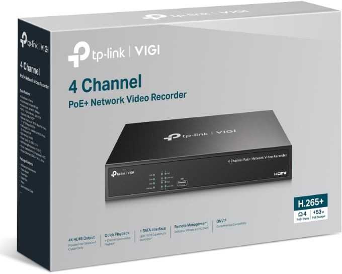 TP-Link Vigi nvr1004h 4 kanalų vaizdo registratorius