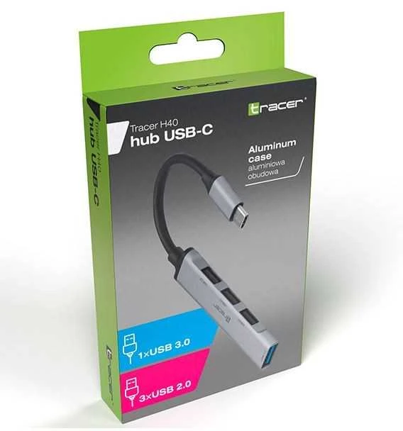 Tracer Hub usb 3.0 h40 4 prievadai, usb-c