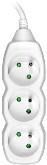 TRACER TRALIS44614 Prailginimo laidas PowerCord 3m 3 lizdai baltas