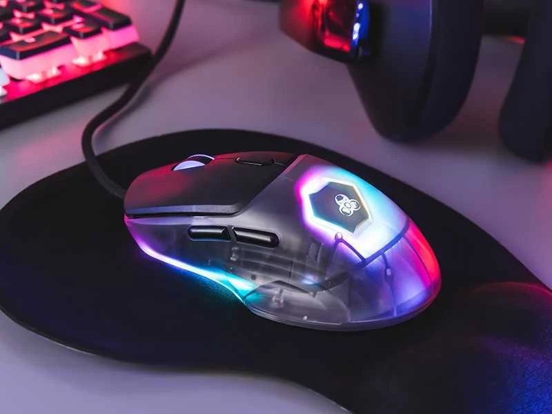 Pelė Myszka žaidimams Tracer GameZone NEON su laidu 12400 dpi optinė juoda