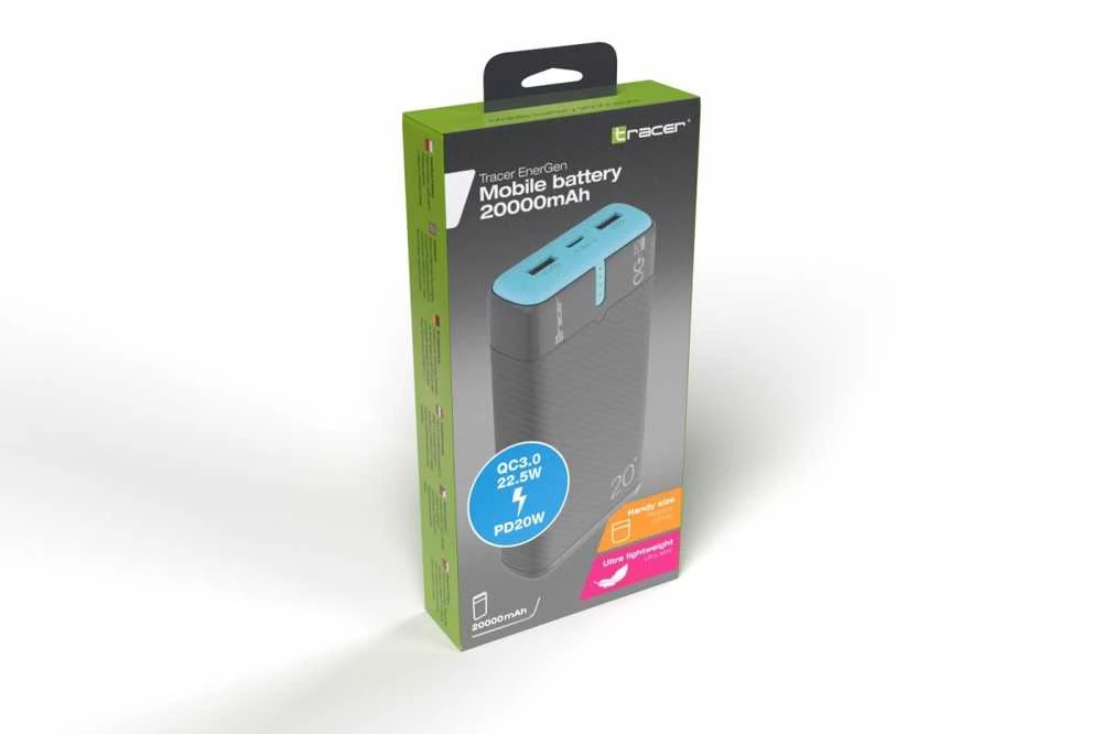 Tracer EnerGen 20000 mAh Juodas, Mėlyna