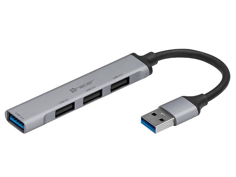 TRACER USB 3.0. 4 prievadų šakotuvas. 1x3,0 3x2,0 ALU