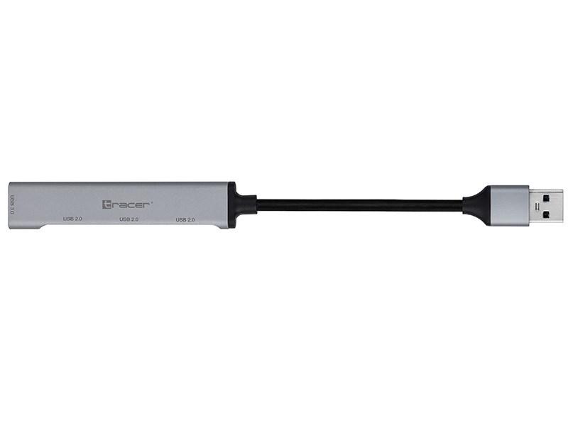 TRACER USB 3.0. 4 prievadų šakotuvas. 1x3,0 3x2,0 ALU