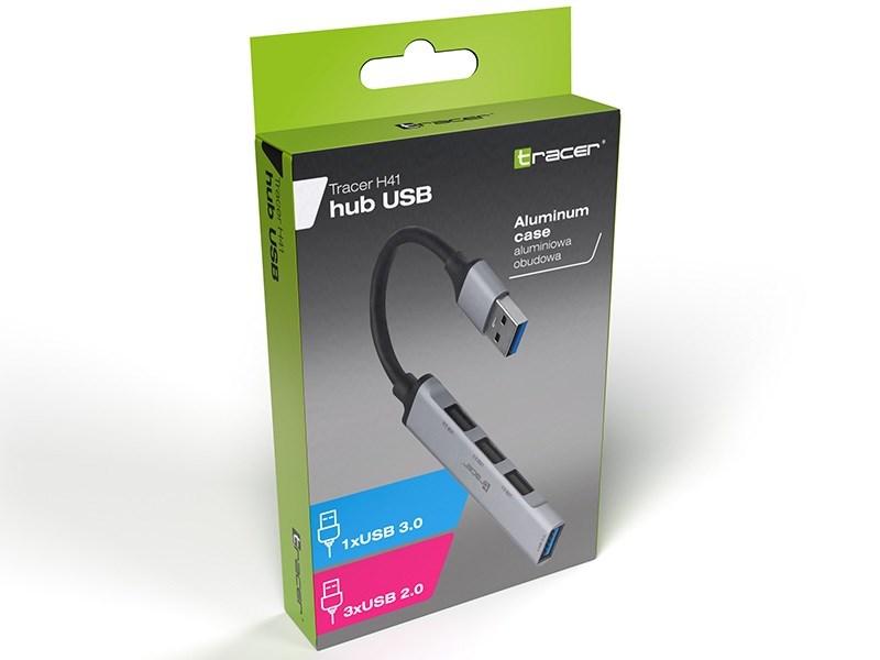 TRACER USB 3.0. 4 prievadų šakotuvas. 1x3,0 3x2,0 ALU