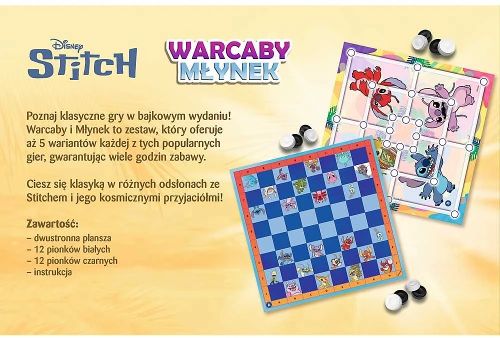 TREFL 02799 Šaškių žaidimas ir Lilo & Stitch šlifuoklis
