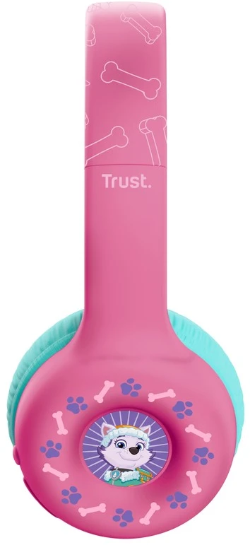 Auriculares inalámbricos para niños TRUST Nouna de PAW Patrol, spalva rosa