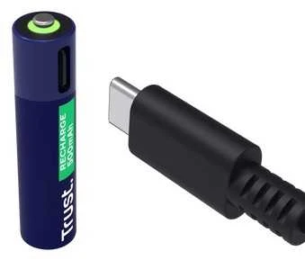 BATTERY RECH. LI-ION AAA/500MAH USB-C 4PACK 25671 TRUST