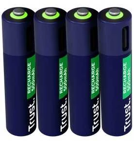 BATTERY RECH. LI-ION AAA/500MAH USB-C 4PACK 25671 TRUST