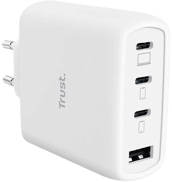 „Trust Maxo 65W Universal Baltas AC“ greitas įkrovimas patalpose