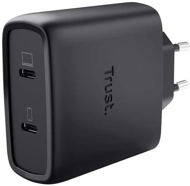 Trust Maxo GaN 65W 2xUSB-C juoda