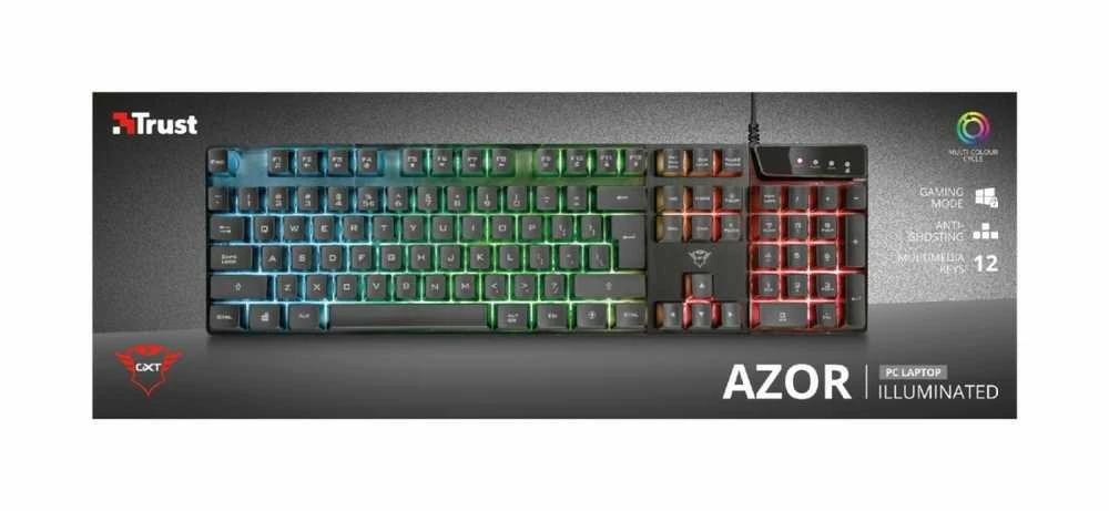 Trust GXT835 Azor žaidimų klaviatūra su foniniu apšvietimu