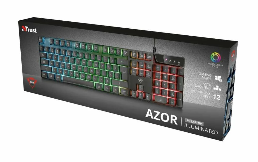 Trust GXT835 Azor žaidimų klaviatūra su foniniu apšvietimu