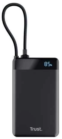 TRUST Fiera išorinė baterija, 20000 mAh, su laidu, 2x USB-C, juoda
