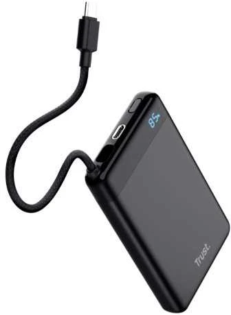 TRUST Fiera išorinė baterija, 20000 mAh, su laidu, 2x USB-C, juoda