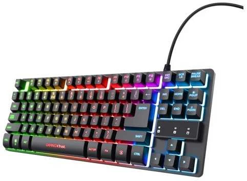 Trust GXT 833 Thado TKL klaviatūra Gaming USB QWERTY US English Juodas