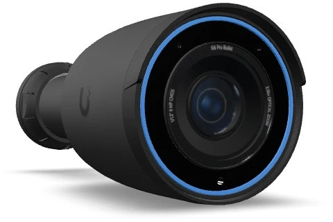 UBIQUITI UVC-G6-Pro-Bullet-B Visoms oro sąlygoms pritaikyta 4K PoE+ kamera su „Multi-TOPS“ dirbtinio intelekto varikliu, 2,36 karto optiniu priartinimu ir dideliu 1/1,2 colio CMOS jutikliu, užtikrinančiu išskirtinį aiškumą esant prastam apšvietimui ir didelio nuotolio IR naktinį matymą.